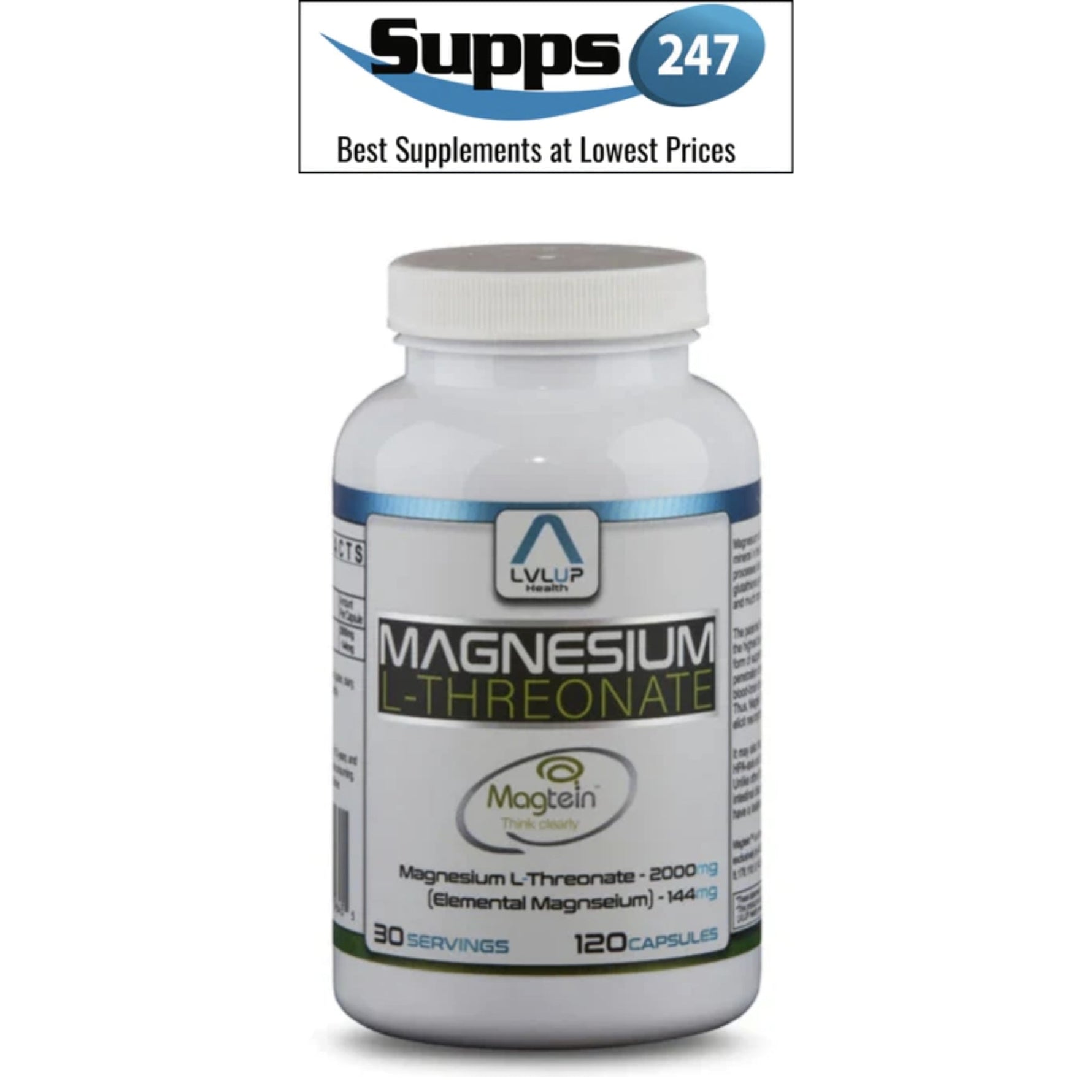 Magnesium L-Threonate by LVLUP: Your Brain Health Booster at Supps247.