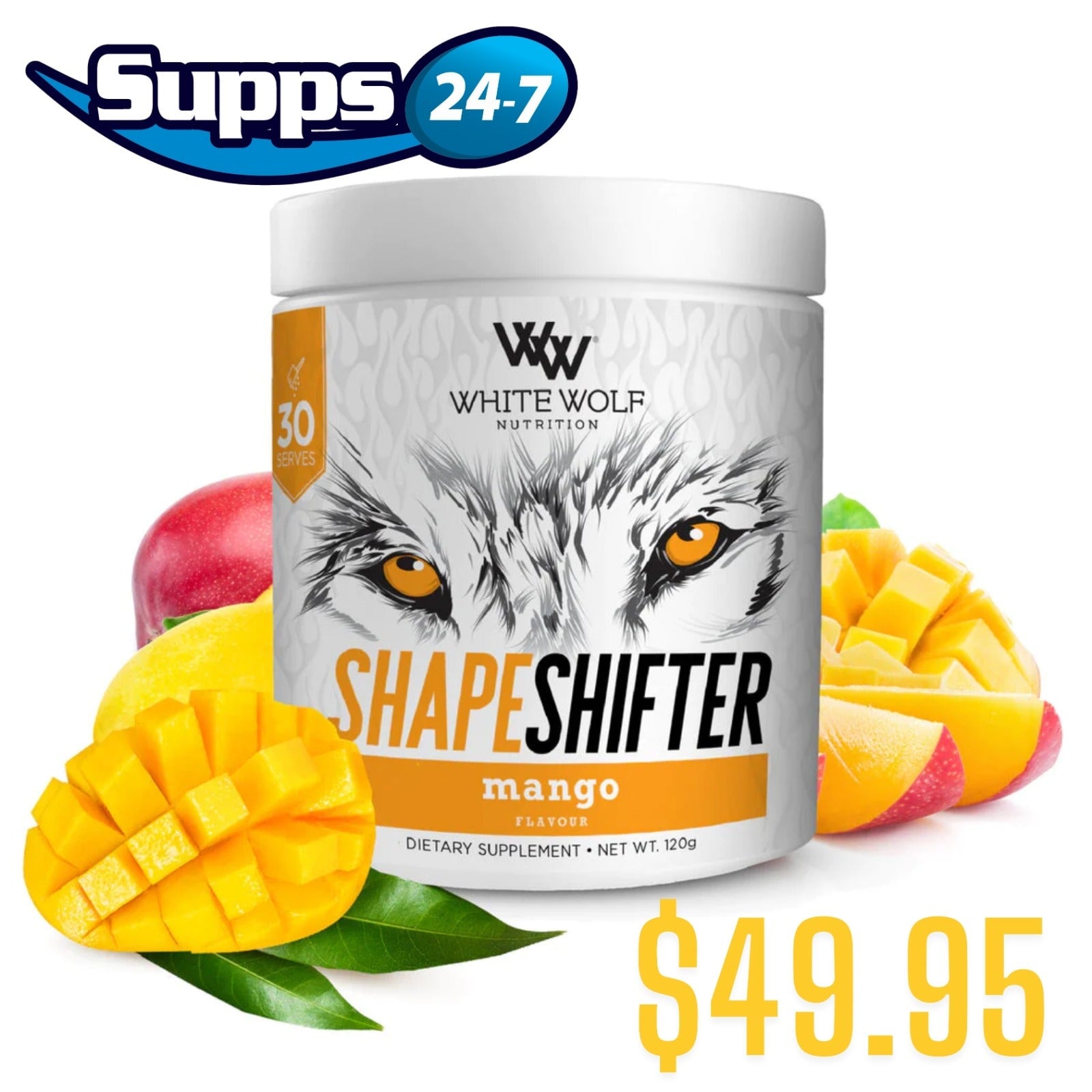 WhiteWolf Shape Shifter Fat Burner: Revolutionize Your Workout with Supps247's New Year Sale.