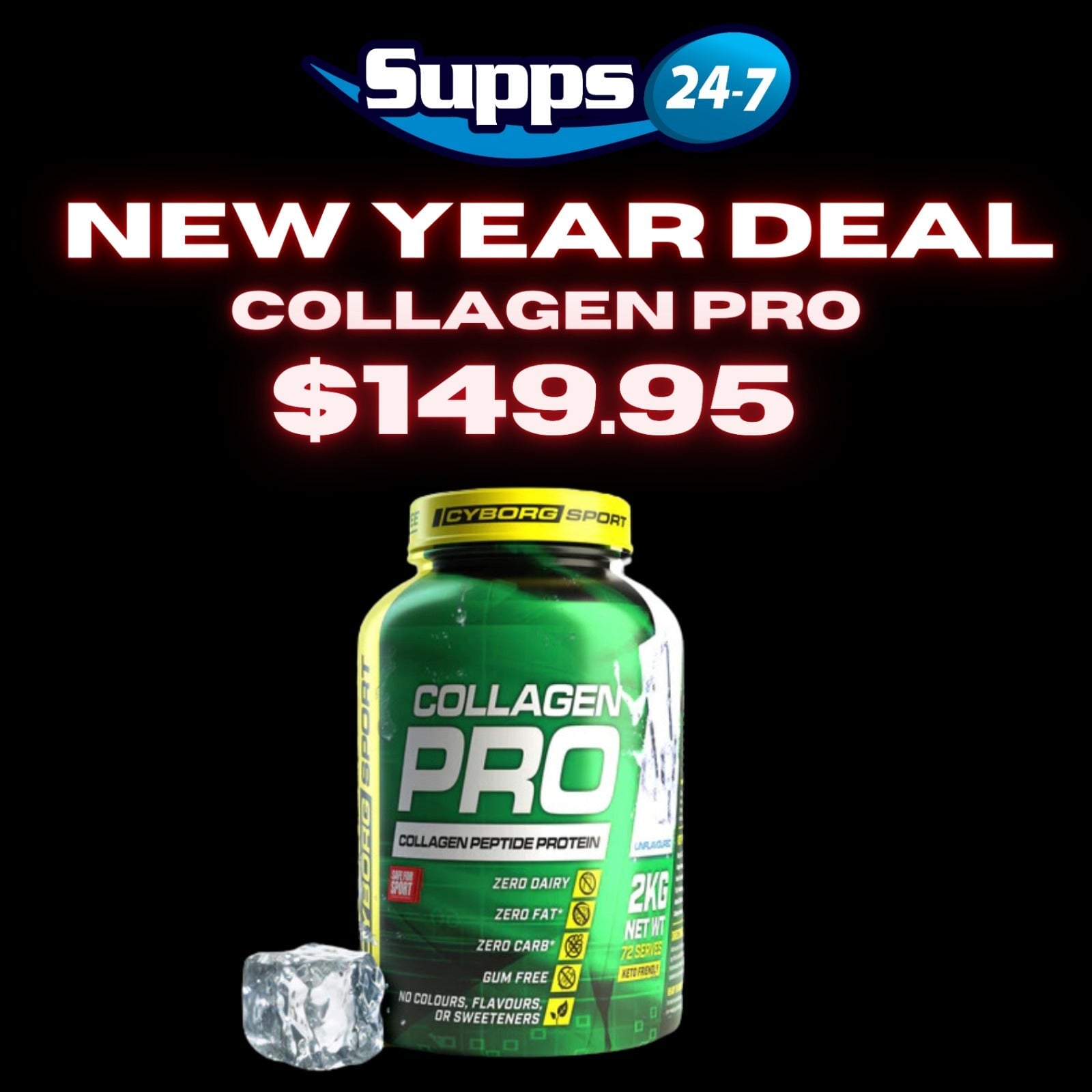 2kg Collagen Pro by Cyborg Sports: A New Year, A New You with Supps247.