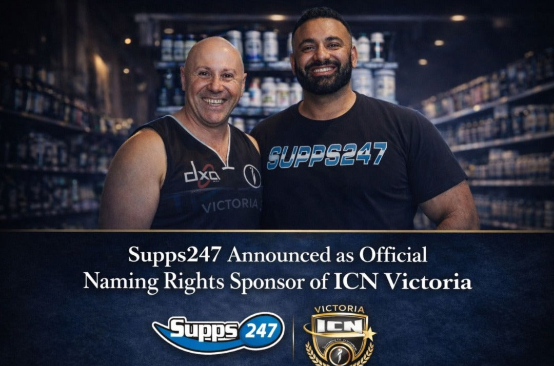 Supps247 Announced as Official Naming Rights Sponsor of ICN Victoria – Supporting Natural Bodybuilding in Australia Since 1991.