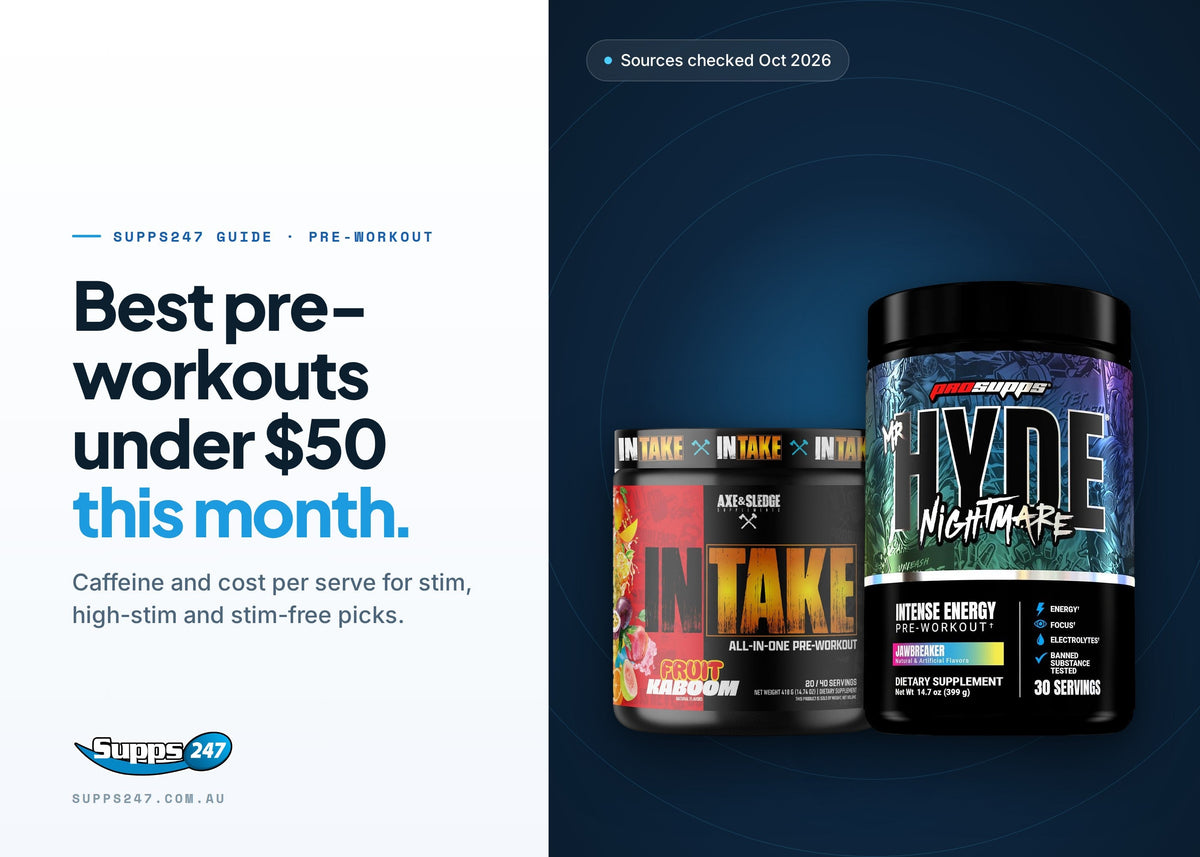 Best Pre-Workouts Under $50 in Australia: Budget Picks This Month, Supps247 guide cover