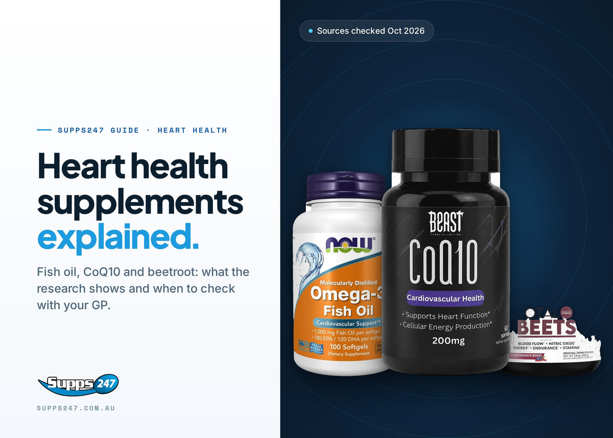 Heart Health Supplements: CoQ10, Omega-3 and Beetroot Explained, Supps247 guide cover