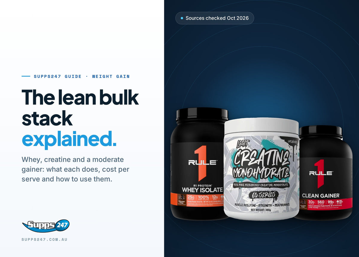 Lean Bulk Stack: Protein, Creatine and a Gainer, Supps247 guide cover