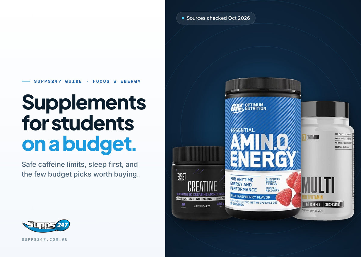 Supplements for Students: Focus and Energy on a Budget, Supps247 guide cover