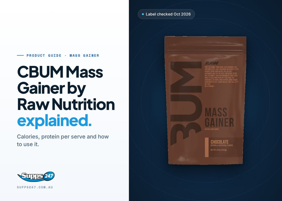 Mass Gainer by CBUM from Raw Nutrition: calories, protein, creatine per serve and how to use it