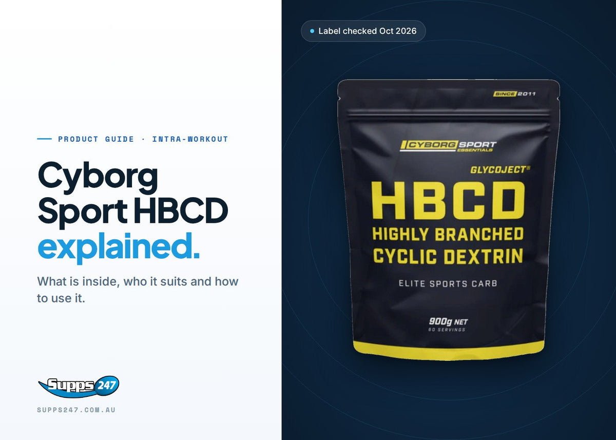 Cyborg Sport HBCD highly branched cyclic dextrin 900 g pouch, guide to carbs per scoop and how to use it