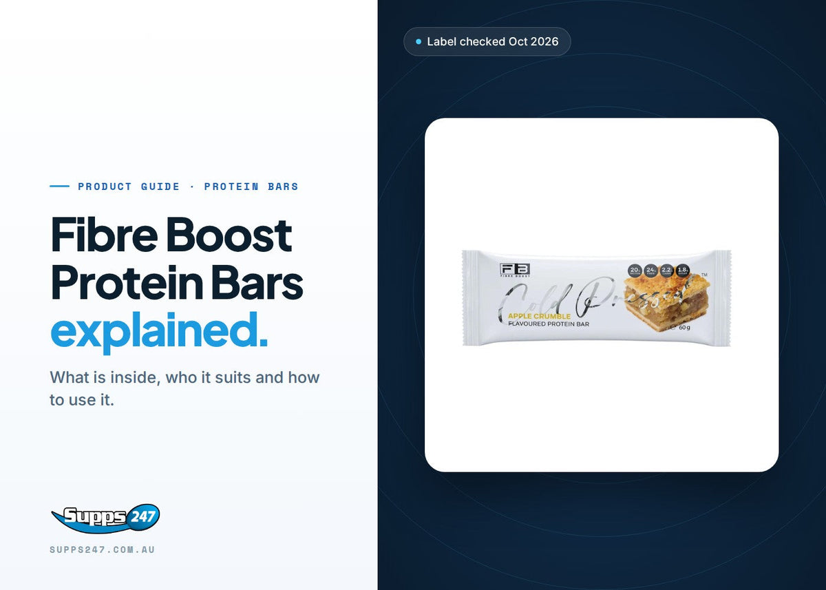 Fibre Boost Cold Pressed protein bar: guide to protein, fibre, sugar, flavours and who the bars suit