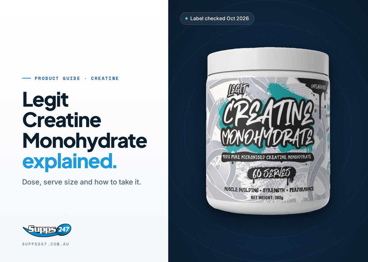 Legit Creatine Monohydrate unflavoured tub: guide to dose, loading, timing, sizes and who it suits