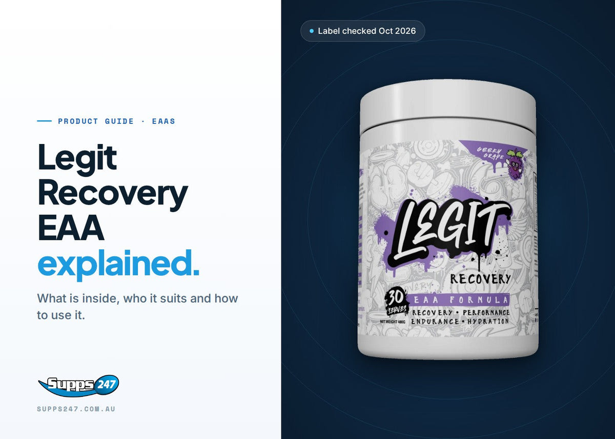 Legit Recovery EAA Formula 30 serve tub: guide to amino acids per scoop, how to use it and how it compares