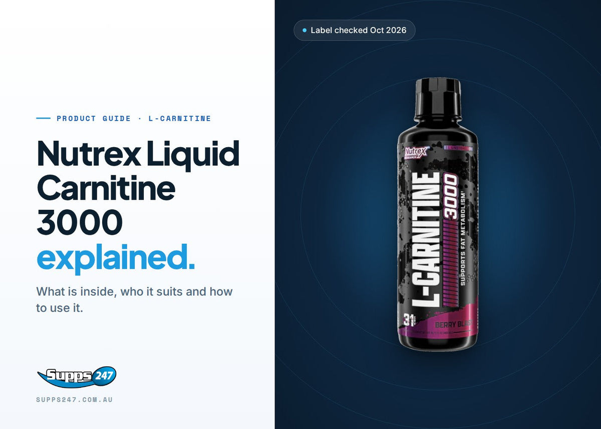 Nutrex Liquid Carnitine 3000 bottle: L-carnitine per 15 mL serve, how to take it and who it suits