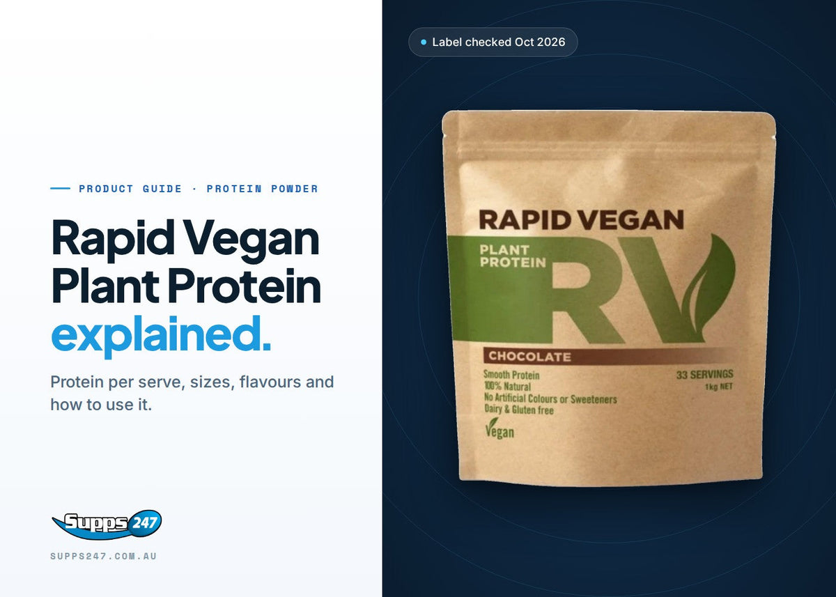 Rapid Vegan Plant Protein tub: protein per scoop, plant protein blend, flavours and how to use it