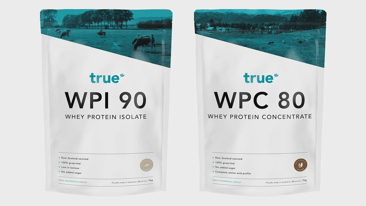 True Protein WPI 90 and WPC 80 1 kg pouches, in store at Supps247 Reservoir