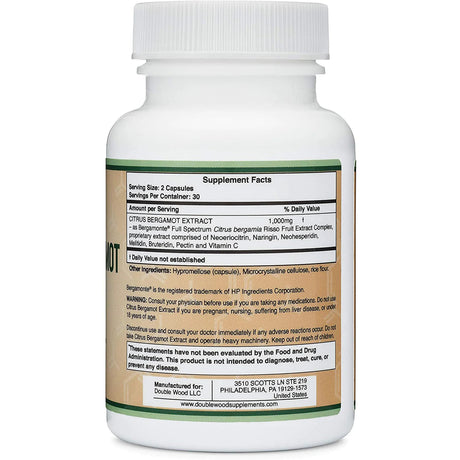 Citrus Bergamot Extract 1000mg By Double Wood Supplements General Double Wood Supplements 