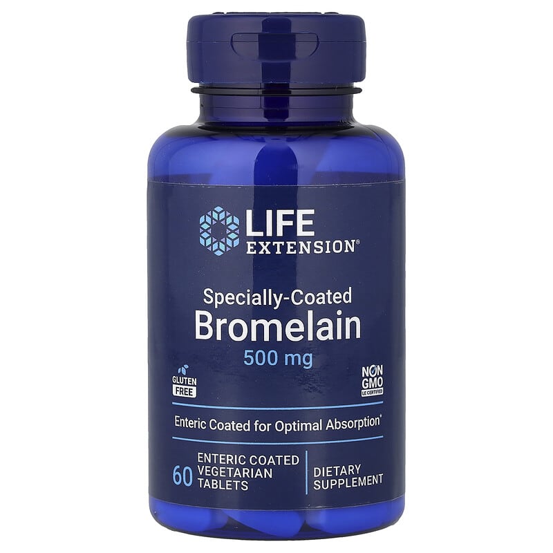 Life Extension, Specially-Coated Bromelain, 60 Enteric Coated Vegetarian Tablets