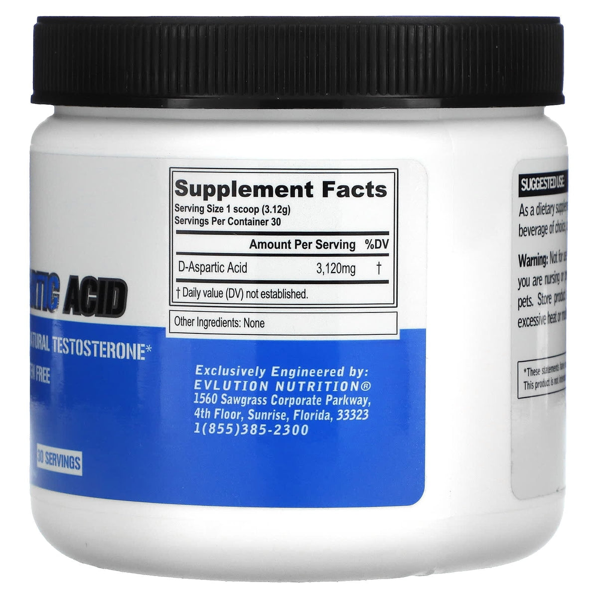 EVL D-Aspartic Acid Powder General EVL NUTRITION  - Image 2