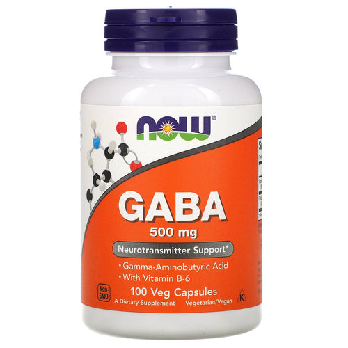 NOW Foods, GABA with Vitamin B-6, 500 mg, 100 Veg Capsules