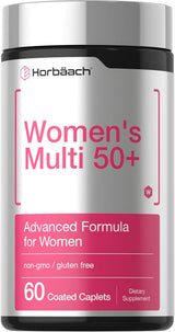Women's Multivitamin 50 Plus | 60 Coated Caplets | Advanced Vitamin Formula | Non-GMO & Gluten Free Supplement | by Horbaach