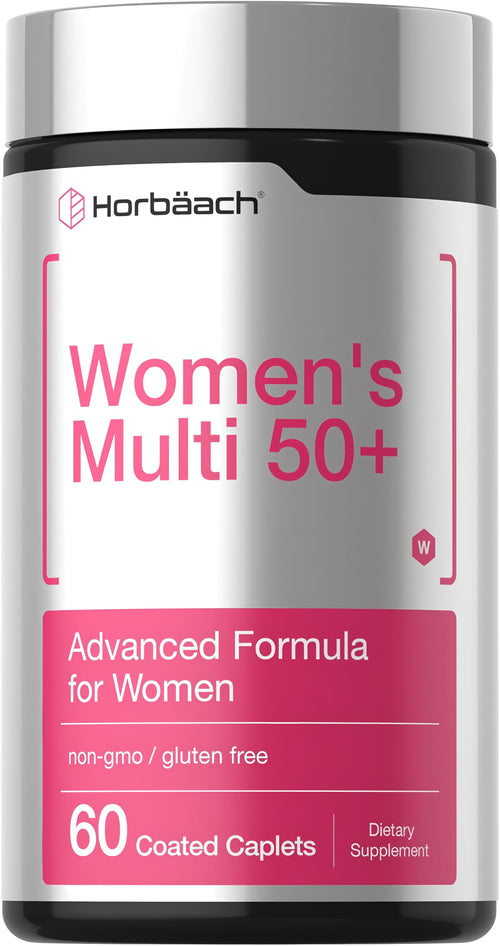 Women's Multivitamin 50 Plus | 60 Coated Caplets | Advanced Vitamin Formula | Non-GMO & Gluten Free Supplement | by Horbaach