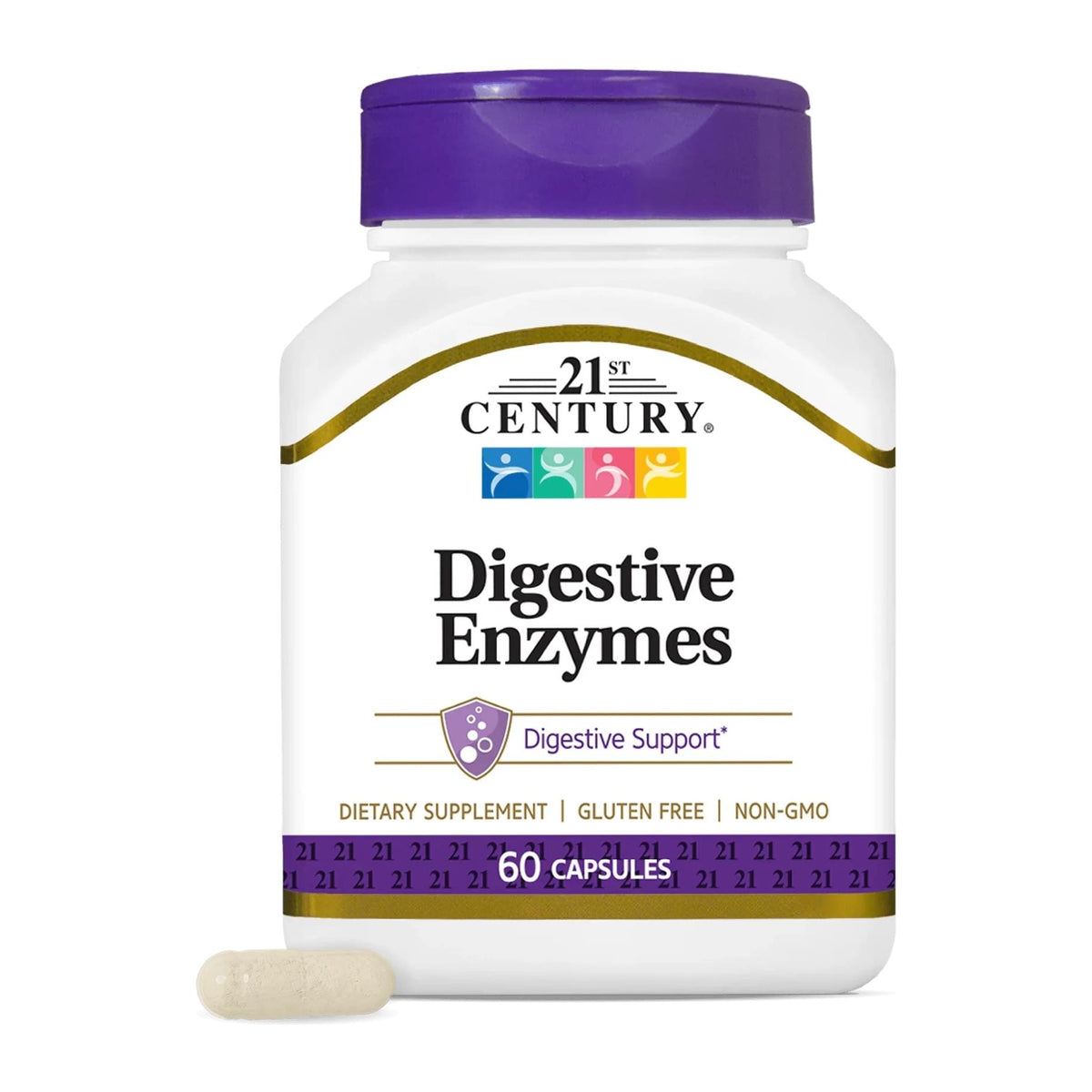 Digestive Enzymes by 21st Century, front of bottle - Image 1