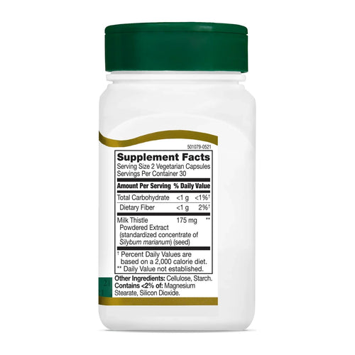 Milk Thistle Extract by 21st Century, supplement facts panel