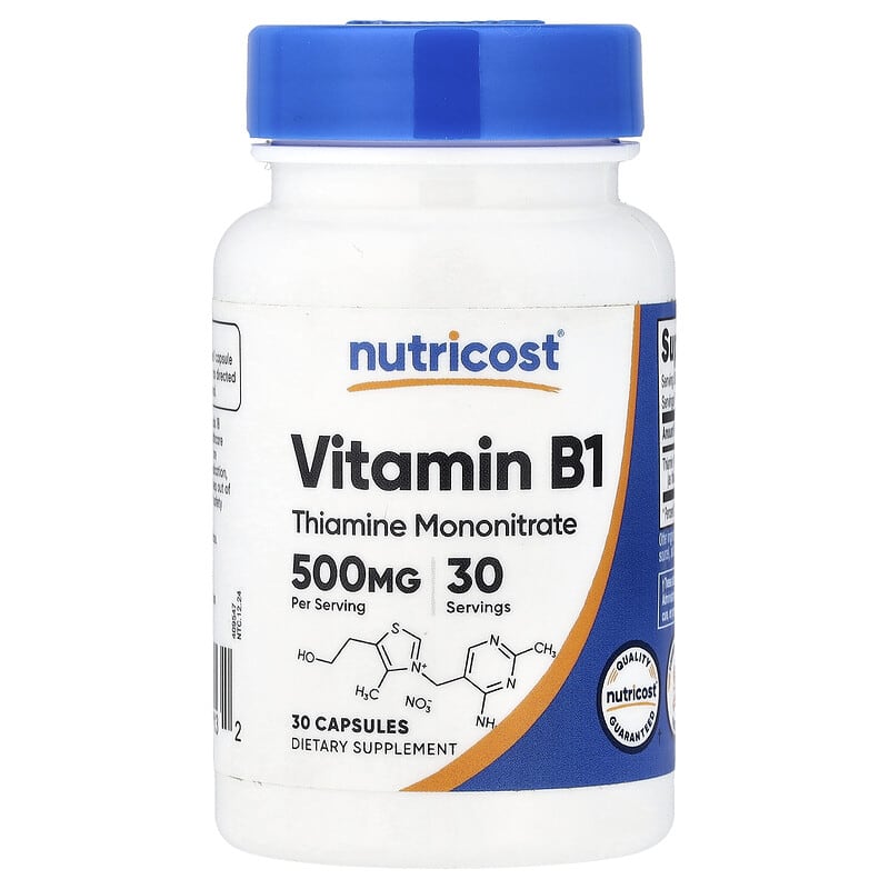 Nutricost Vitamin B1 500mg 30 Capsules - Image 1