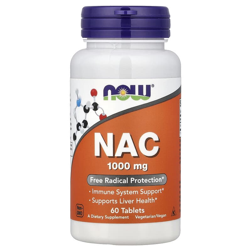 NOW Foods NAC 1000mg 60 caps - Image 1