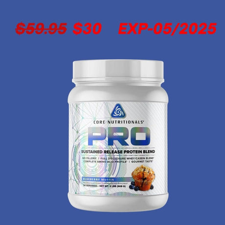 PRO Sustained Release Protein Blend by Core Nutritionals Blueberry Muffin EXP 05/2025 General Not specified 