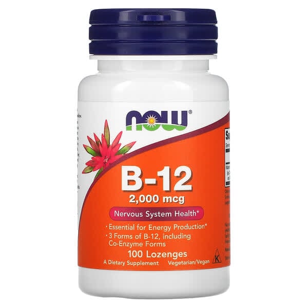 NOW Foods, B-12, 2,000 mcg, 100 Lozenges General NOW  - Image 1