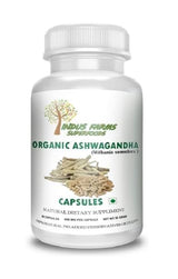 Organic Ashwagandha 60 Vegetarian 500mg each GMO-Free, Gluten Free Herbal Supplement by Indus Farms Superfoods