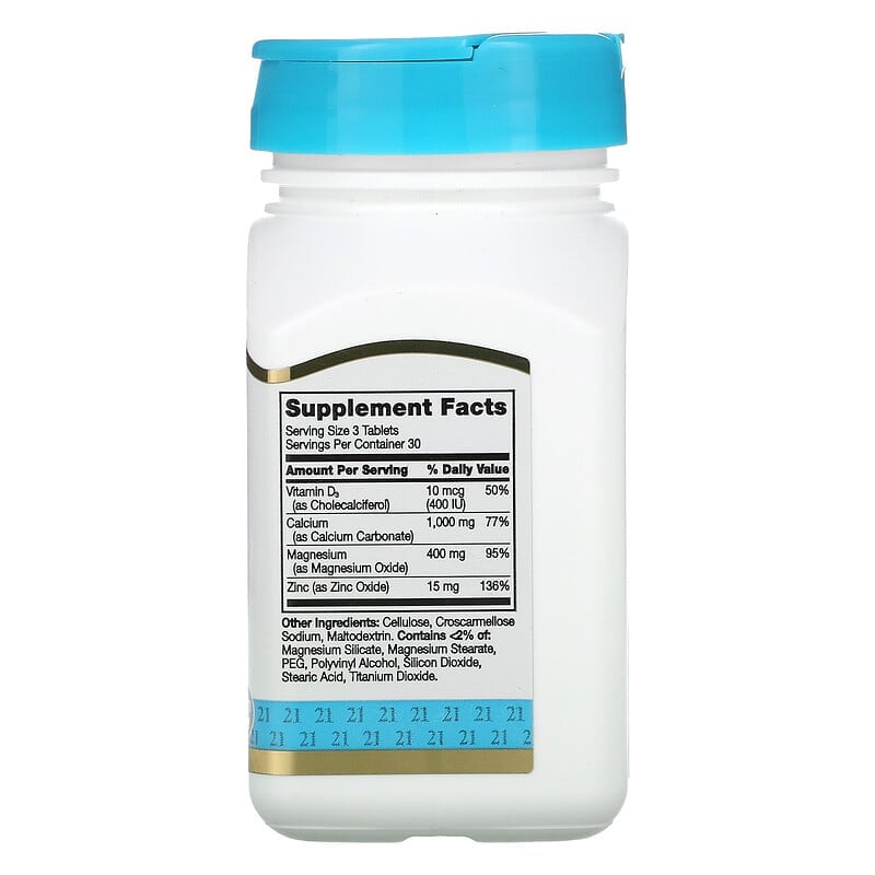 21st Century, Calcium Magnesium Zinc + D3 supps247  - Image 2