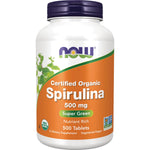 NOW Foods, Certified Organic Spirulina, 500 mg, 500 Tablets