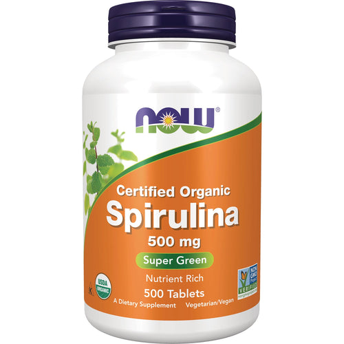 NOW Foods, Certified Organic Spirulina, 500 mg, 500 Tablets