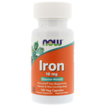 NOW Iron 18 mg,120 Veg Capsules