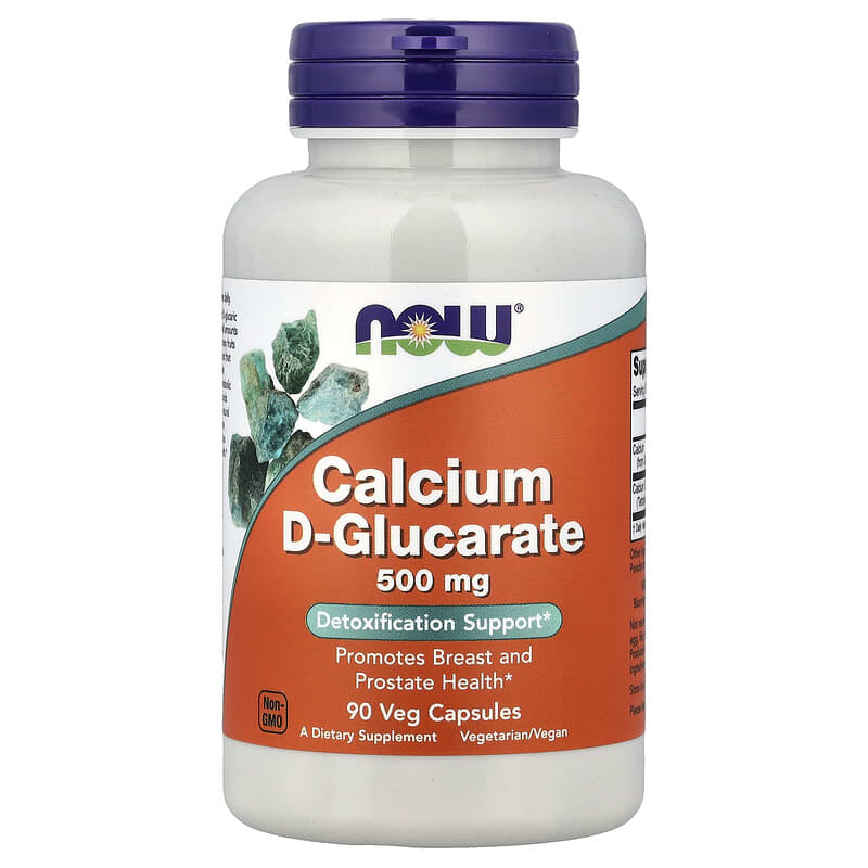NOW Foods, Calcium D-Glucarate, 500 mg, 90 Veg Capsules - Image 1
