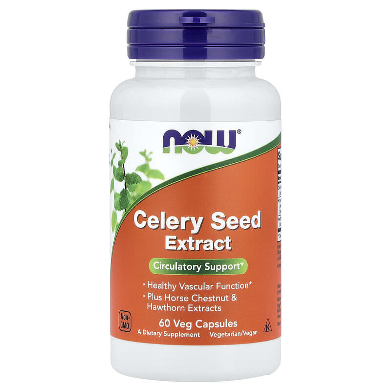 NOW Foods, Celery Seed Extract, 60 Veg Capsules - Image 1
