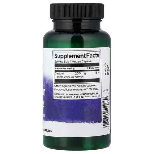 Calcium Citrate 200 mg, 60 count, By Swanson