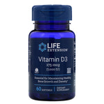 Life Extension, Vitamin D3, 175 mcg (7,000 IU) 60 Softgels