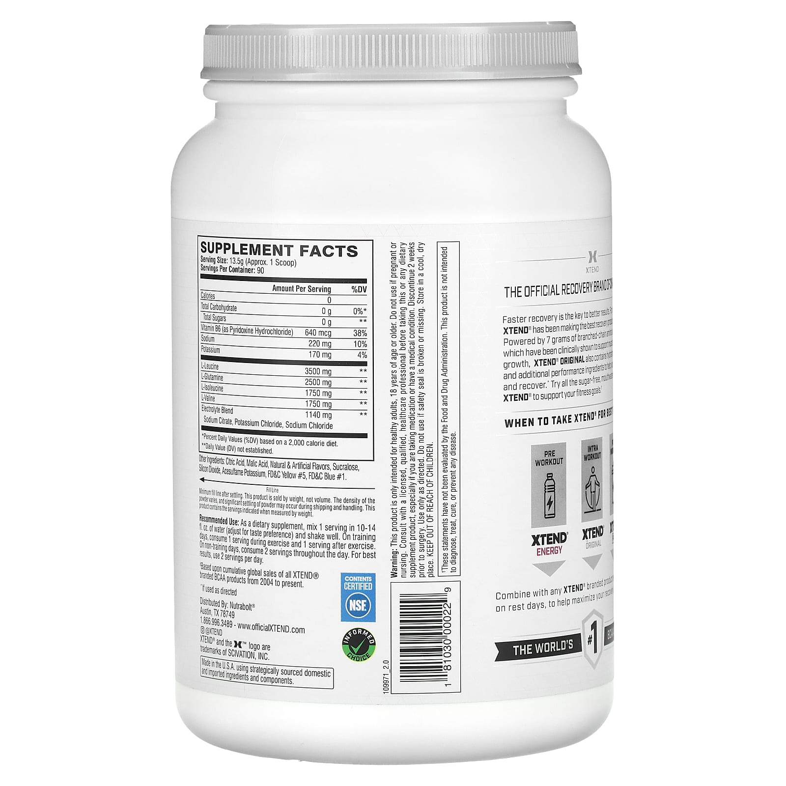 Xtend BCAA By Scivation 90 serves General SUPPS247 