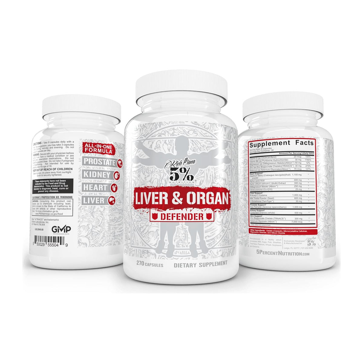 Liver & Organ Defender 5%, label panels (side, front and facts) - Image 3