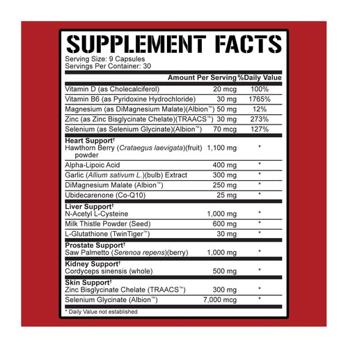 Liver & Organ Defender 5%, supplement facts panel