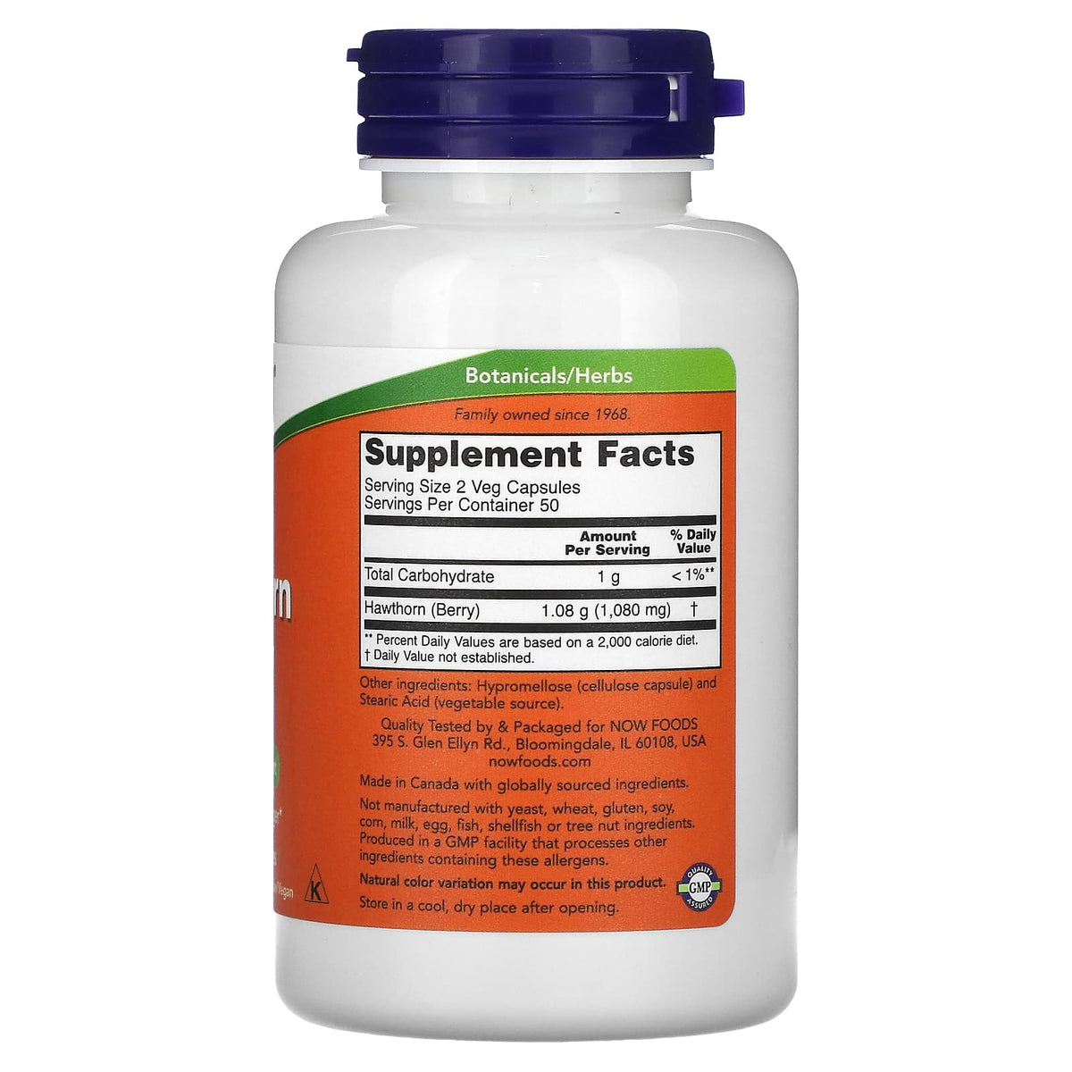 Hawthorn Berry, NOW - 540 mg, 100 Veg Capsules Back to results SUPPS247  - Image 2