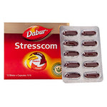Stresscom Ashwagandha 120 10 X 12 strips by Dabur – Adaptogenic support for stress balance, calmness, and daily vitality. | Supps247 Australia