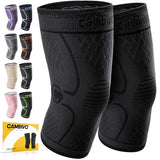 2 Pack Knee Brace, Knee Compression Sleeve Support for Men and Women, Running, Hiking, Arthritis, ACL, Meniscus Tear, Sports, Home Gym by CAMBIVO