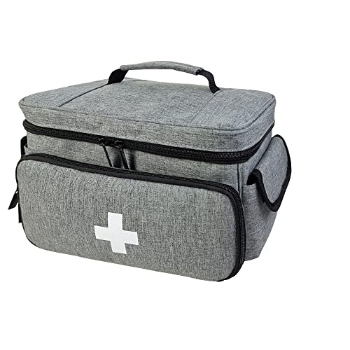 Medical Trauma Bag, Medical Equipment Bag Empty with Adjustable Divider, Nonslip Bottom, Removable Shoulder Strap, Water-Resistant Home Health Nurse Bag for Nurse, Physical Therapists, Gray by KIKIGOAL – Premium formula crafted for everyday wellness and performance. | Supps247 Australia