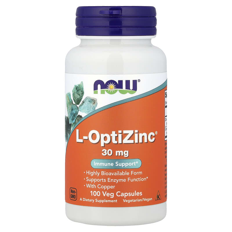 Now Foods L-Optizinc 30 mg 100 Caps