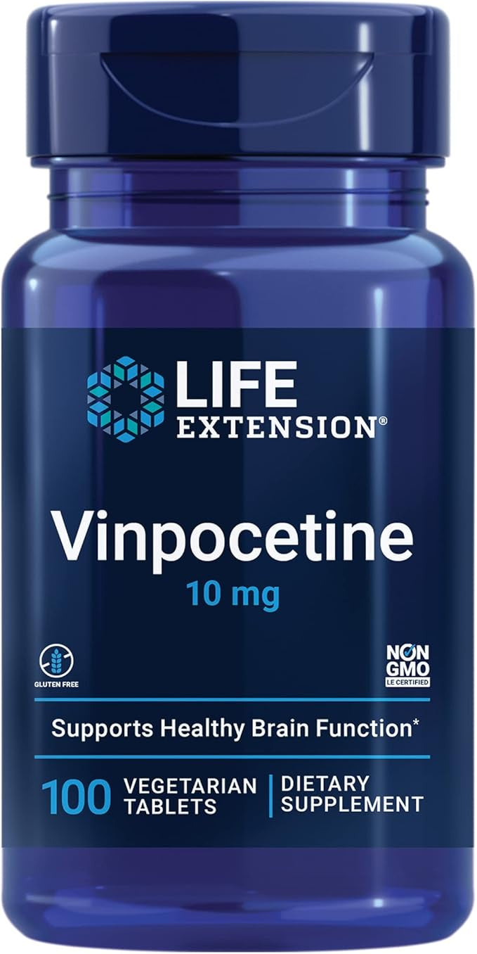 Vinpocetine, 10 mg, 100 Vegetarian Tablets, By Life Extension - Image 1