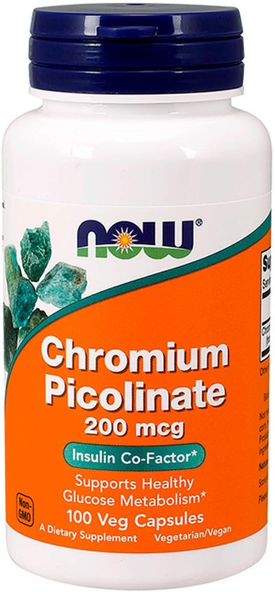 Chromium Picolinate, 200 mcg, 100 veg caps by NOW Foods - Image 1