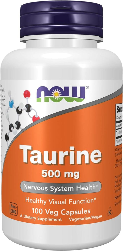 Taurine 500mg 100 VEG Capsules by NOW.