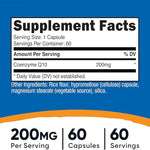CoQ10, 200 mg, 60 Capsules, By Nutricost Nutricost 