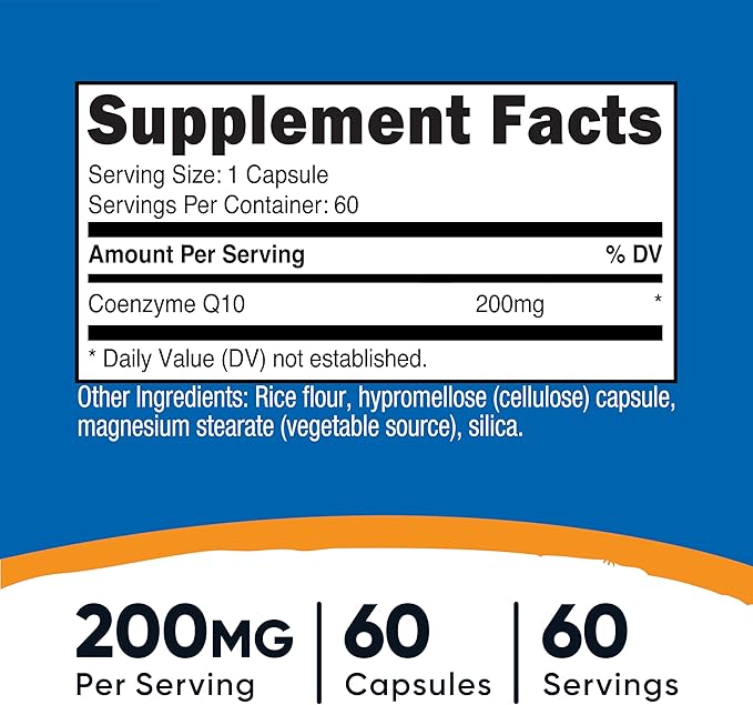 CoQ10, 200 mg, 60 Capsules, By Nutricost Nutricost  - Image 2
